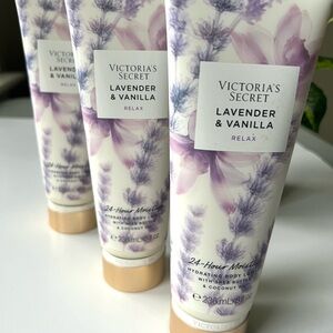 Victoria's Secret Lavender & Vanilla Relax Lotion set of 3. Brand New